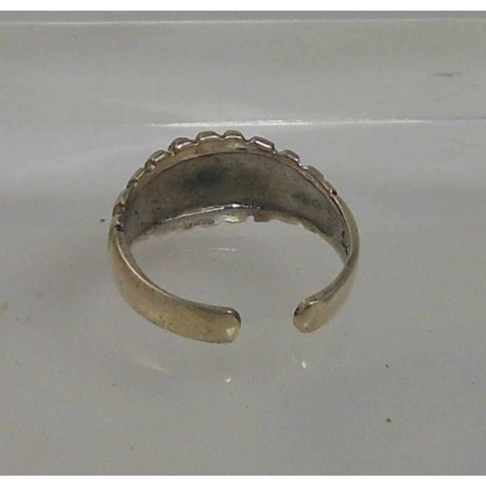 Handcrafted Ribbed Dome Toe Ring Sterling Silver Vintage Design Thailand 2g NOS - HoneyThomas.com