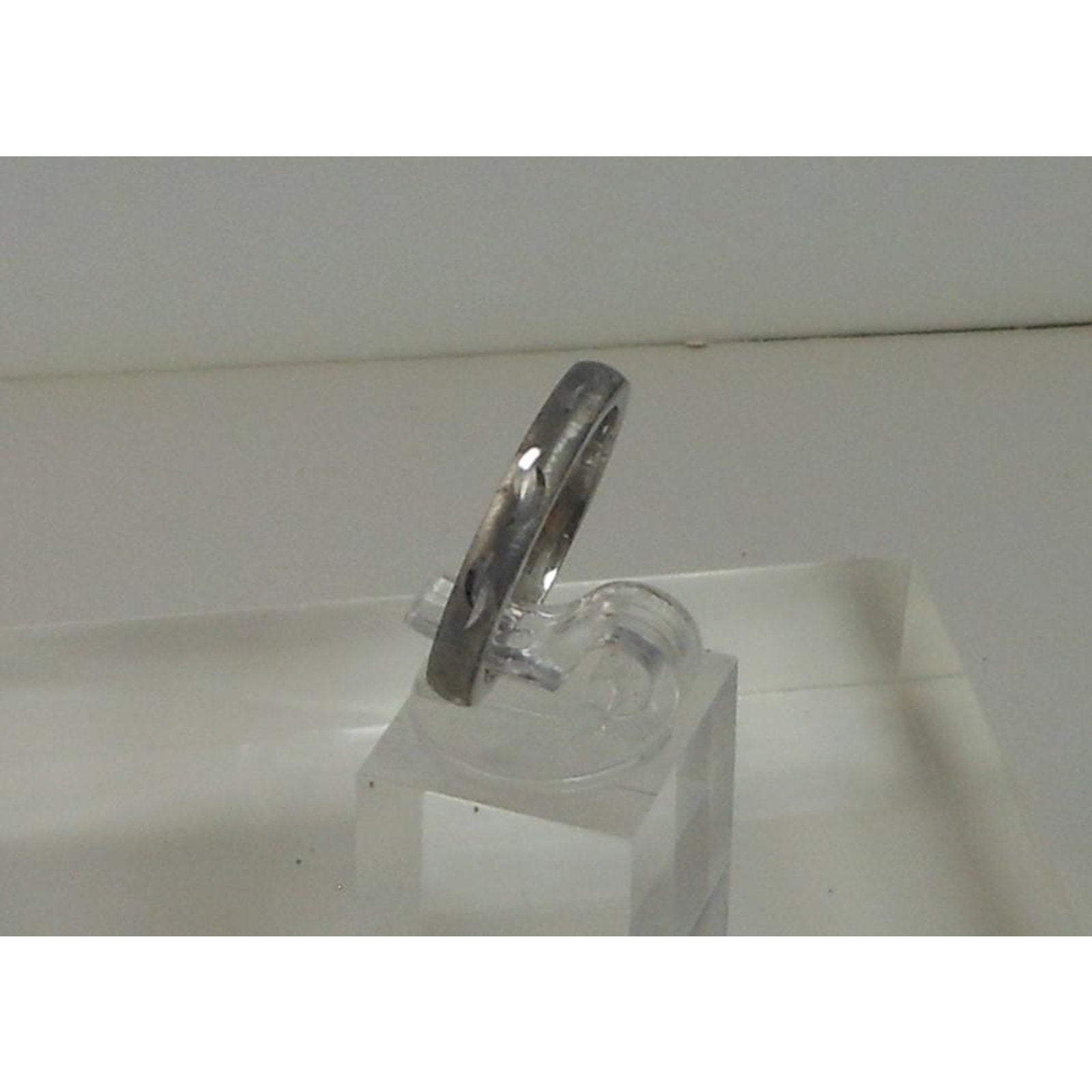 Vintage Handcrafted Sterling Silver Diamond-Cut Ring Size 7.25 3.3g Thailand NOS