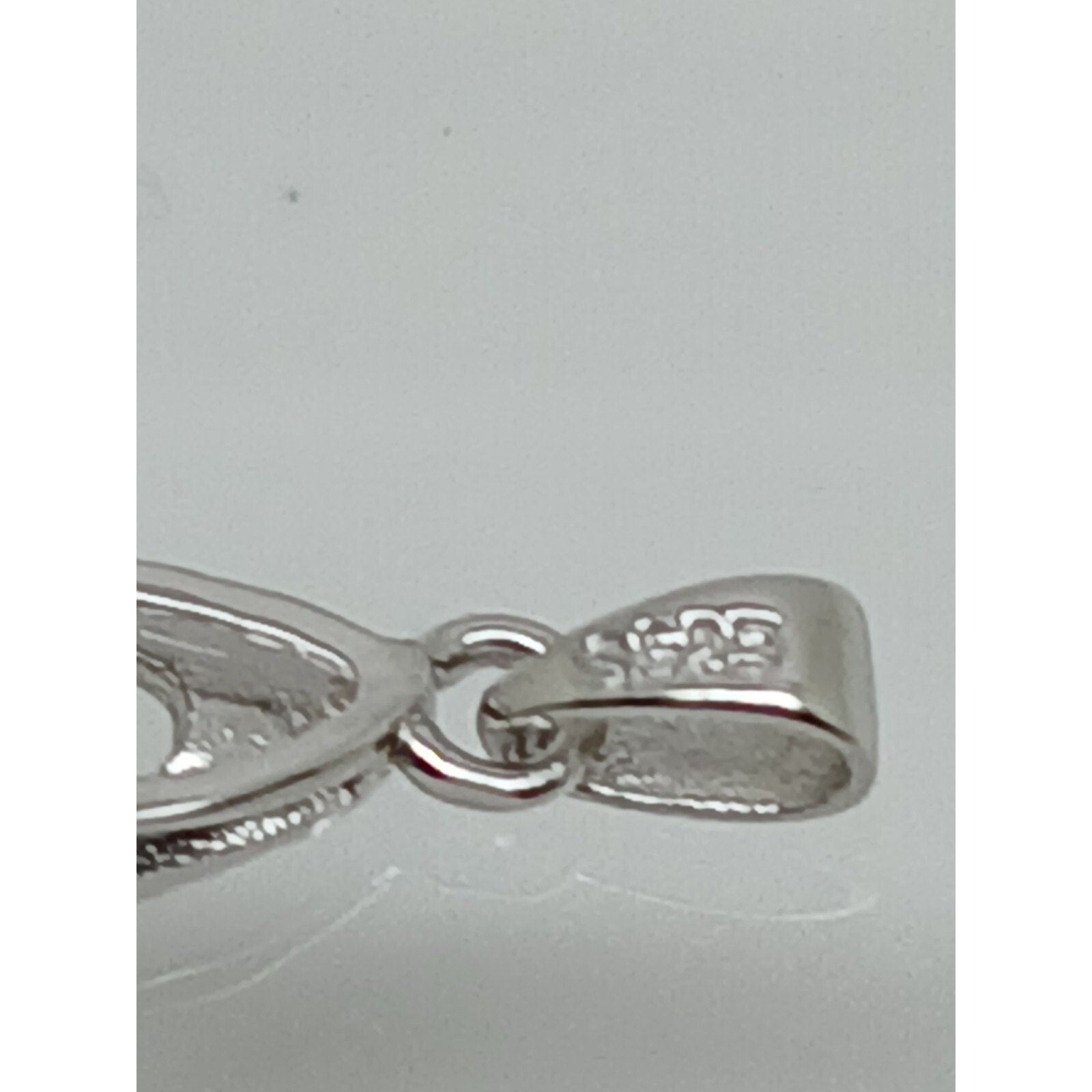 1990's Vintage Sterling Silver Simulated Diamond 4 Leaf Clover Pendant New Rare - HoneyThomas.com