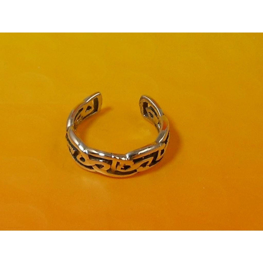 Vintage Sterling Silver Irish Celtic Tribal Weave Toe Ring Handcrafted Unique - HoneyThomas.com