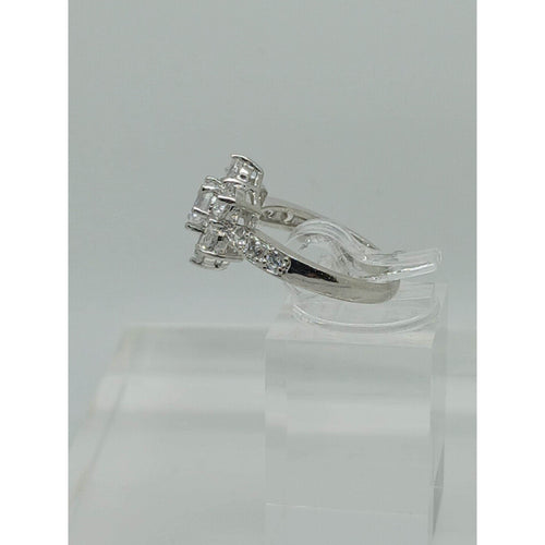 4.06CT Vintage White Gold Plated Floral Cluster Cocktail Engagement Ring Size 6 - HoneyThomas.com