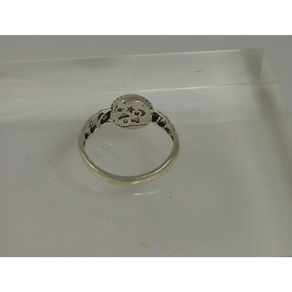 925 Sterling Silver Pink Cat's Eye Dolphin Ring NOS Size 9 Vintage Chrysoberyl