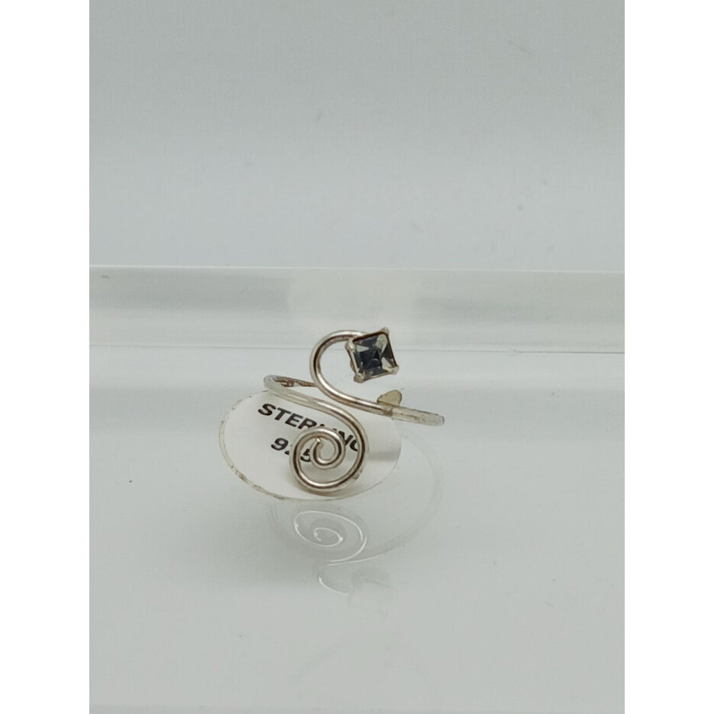 Sexy Clear Crystal Rhinestone Toe Ring Adjustable Size, Sterling Silver Gift box - HoneyThomas.com