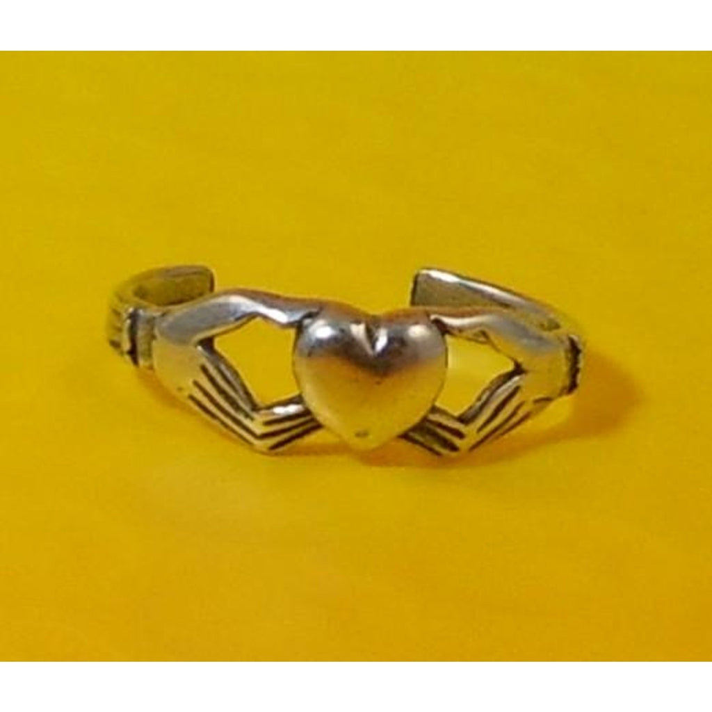 Vintage Sterling Silver Irish Claddagh Celtic Toe Ring Adjustable New-Old-Stock - HoneyThomas.com