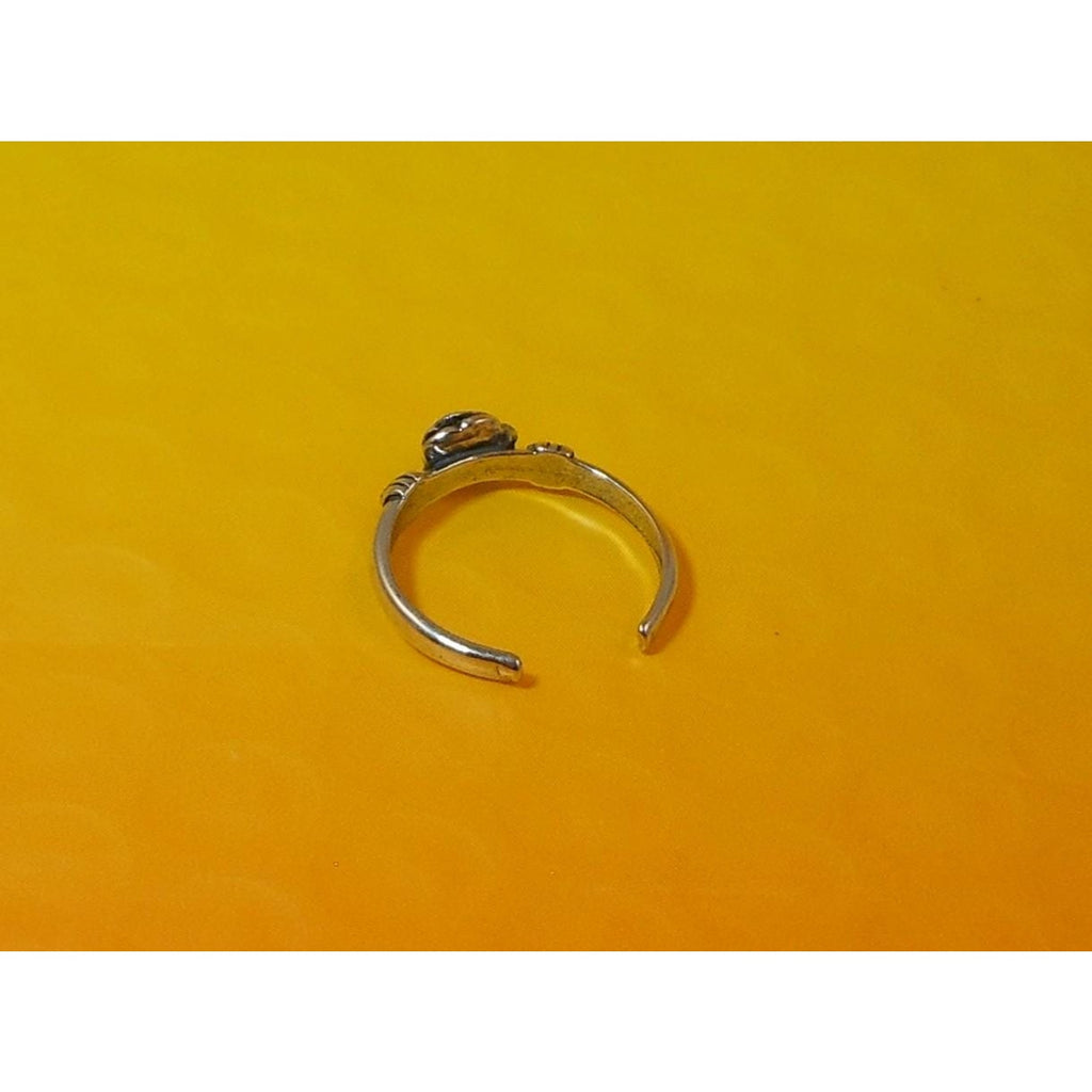 Vintage Sterling Silver Rose Flower Toe Ring – Handcrafted Unique Boho Jewelry