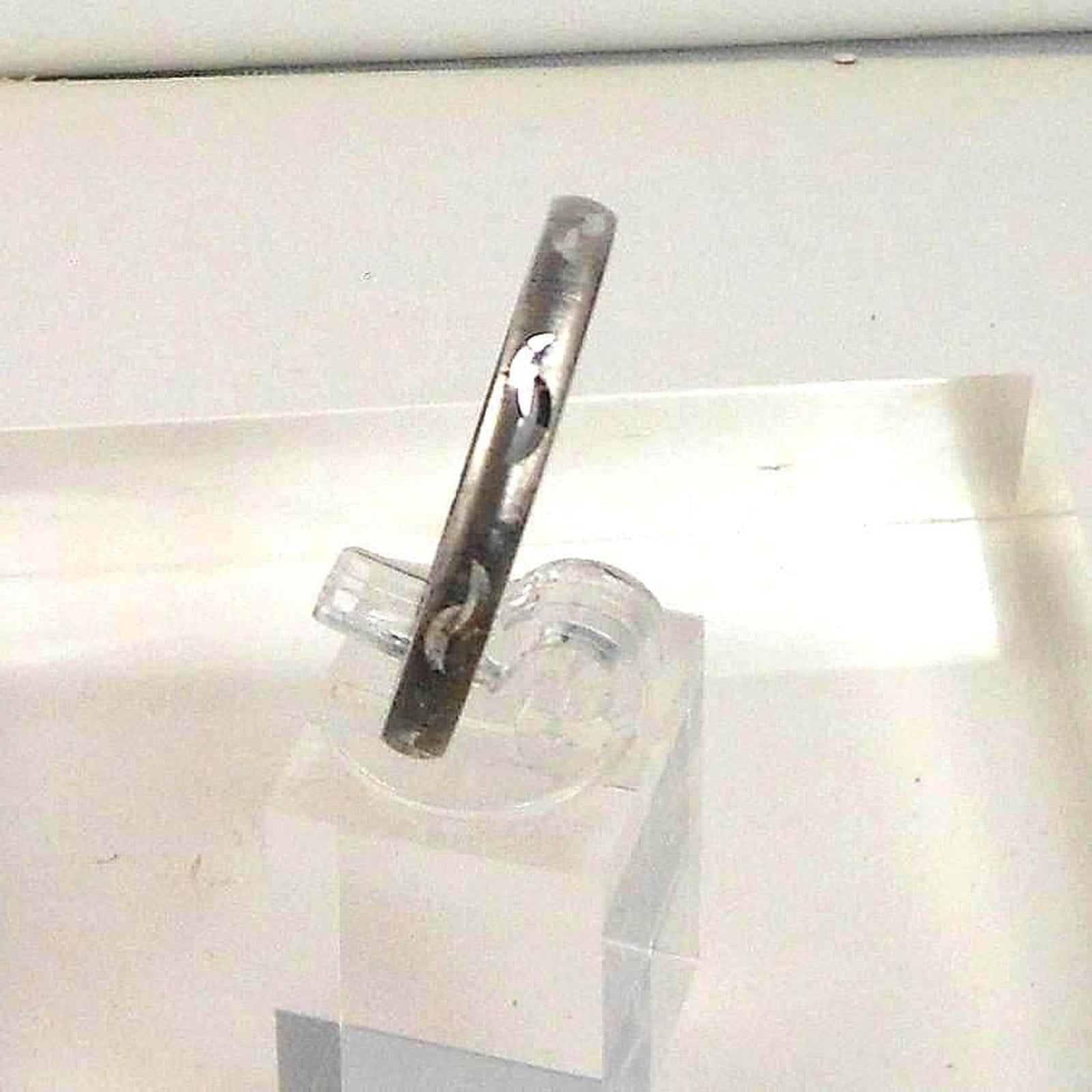 Handmade Sterling Silver Diamond-Cut Ring, 925 Stamped, Size 15.25 Vintage 4.5g - HoneyThomas.com