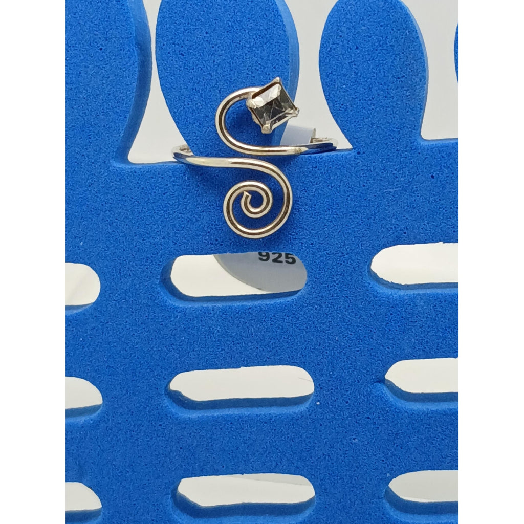 Sexy Clear Crystal Rhinestone Toe Ring Adjustable Size, Sterling Silver Gift box