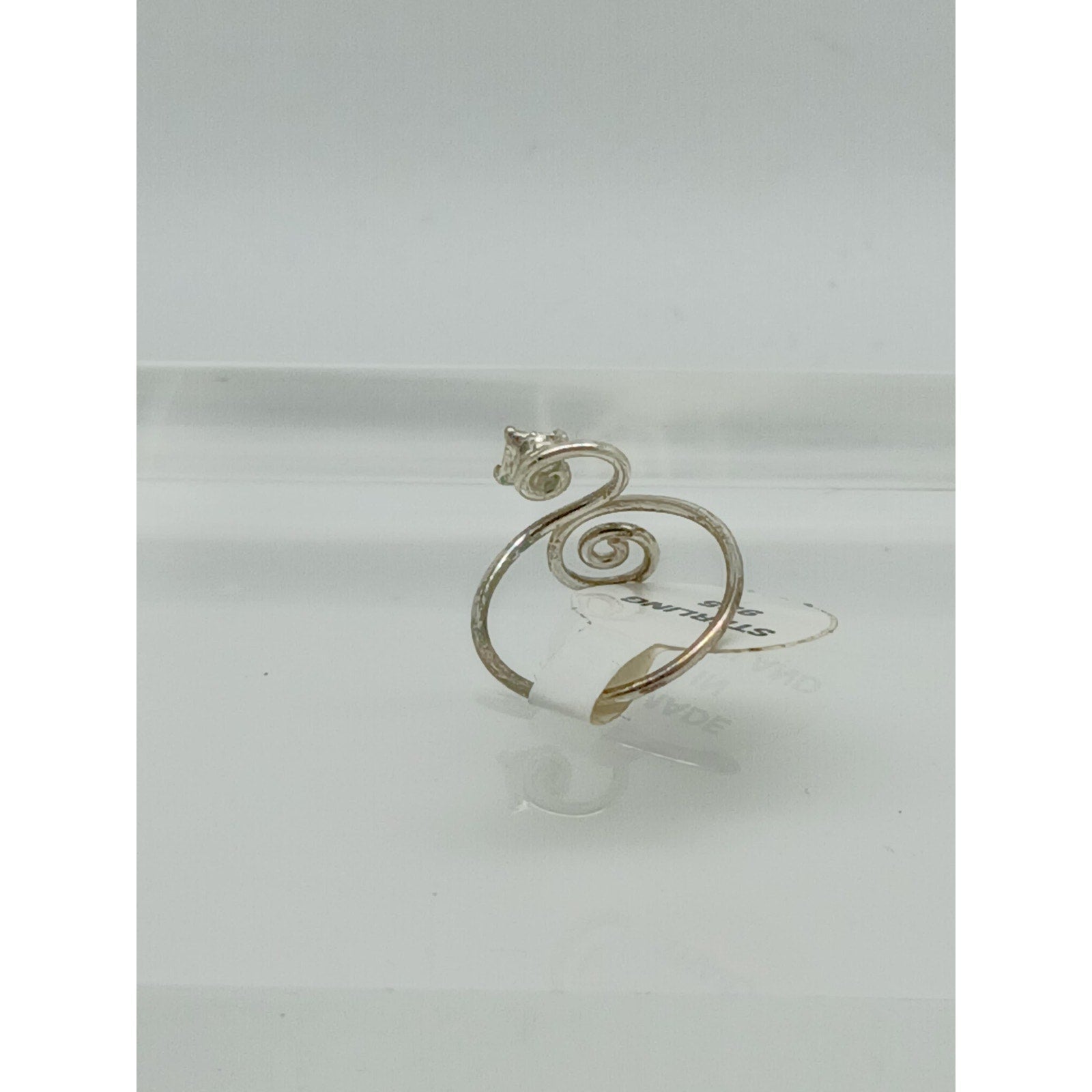 Sexy Clear Crystal Rhinestone Toe Ring Adjustable Size, Sterling Silver Gift box