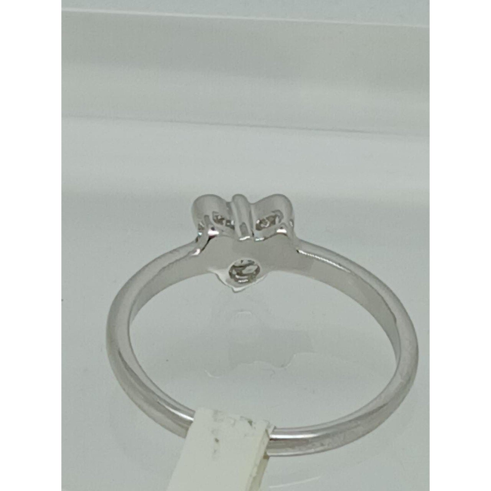 Vintage 0.25CT Charming Bow Solitaire White Gold Plated Stack Band Ring Size 8 - HoneyThomas.com
