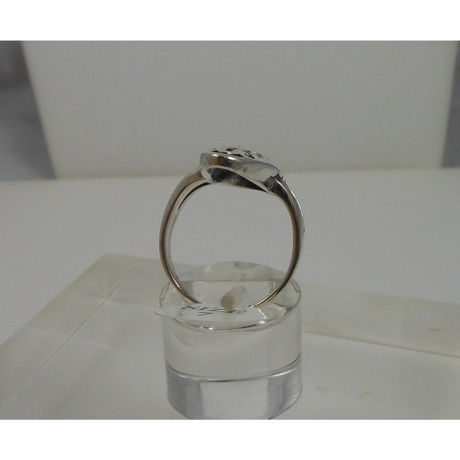 1990's Sterling Silver Statement Tribal Boho Ring Size 7 - HoneyThomas.com