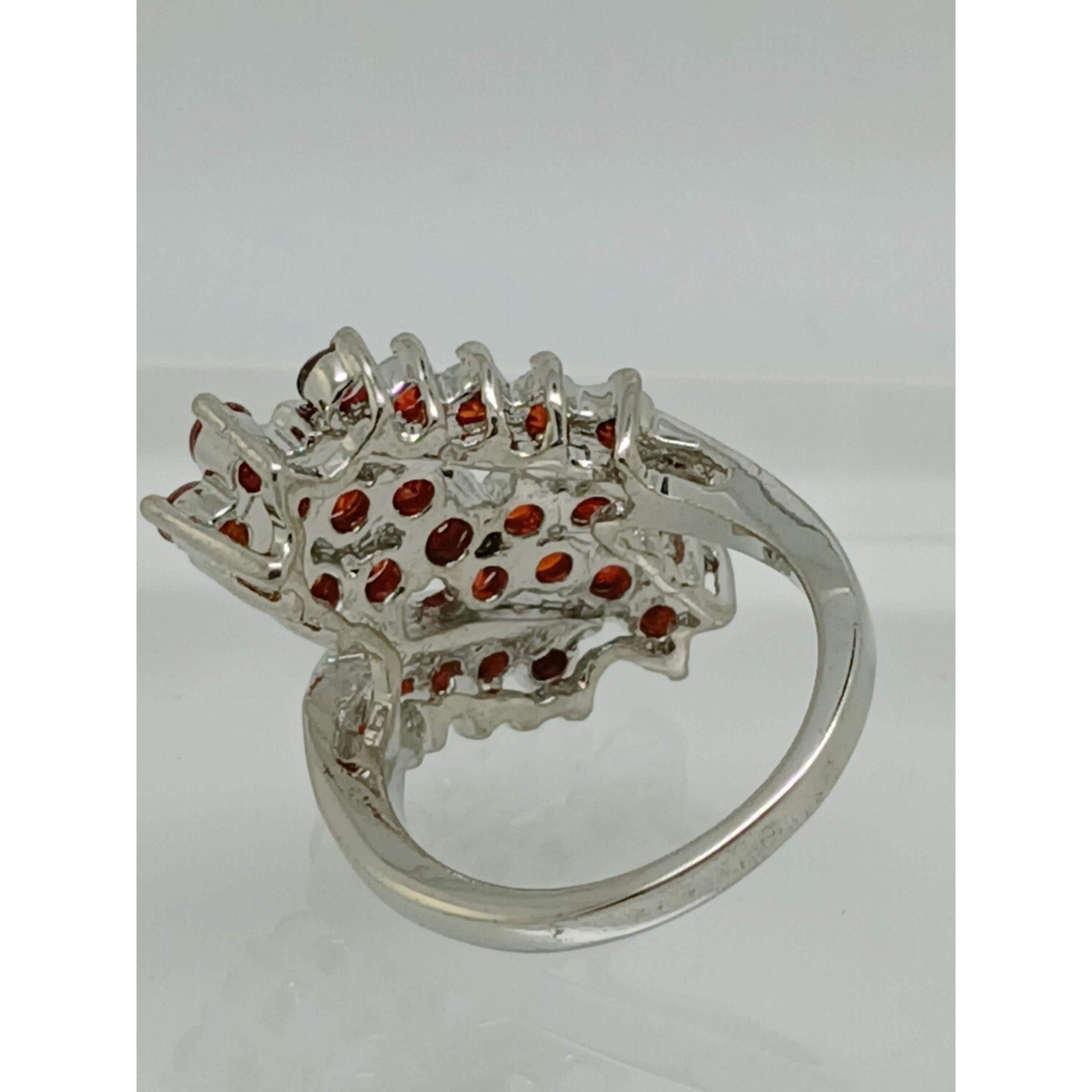 3.8CT Vintage Gold Plated Orange Sim Diamond CZ Cocktail Statement Ring Size 7 - HoneyThomas.com