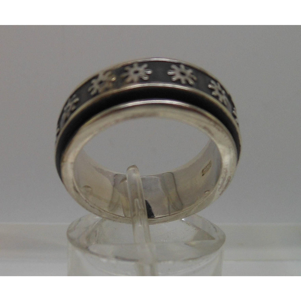 1990's Sterling Silver Spinner Prayer Worry Pinky Ring Size 6 Band Handcrafted