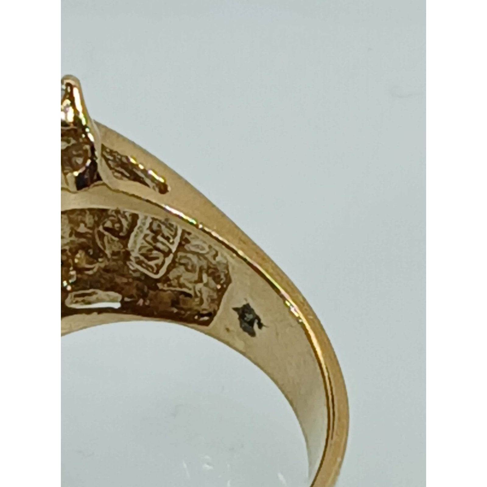 1990's Gold Vermeil Sterling Silver Sim Diamond Cluster Cocktail Ring Size 7 - HoneyThomas.com