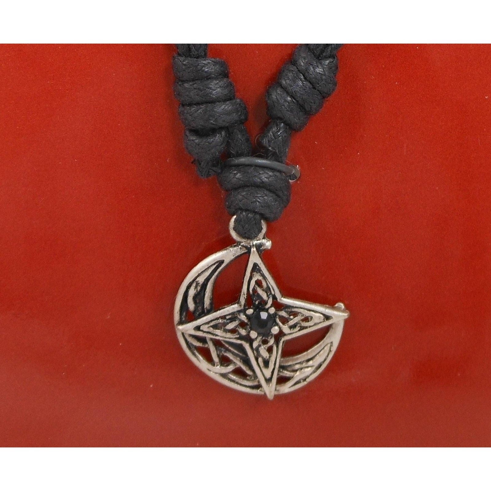 Vintage Celtic Visions Sacred Symbols Pendant Stars Moon Necklace- 24 Length - HoneyThomas.com