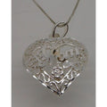 Vintage 1990s Sterling Silver Mom Heart Pendant Necklace 18 Box Chain - HoneyThomas.com