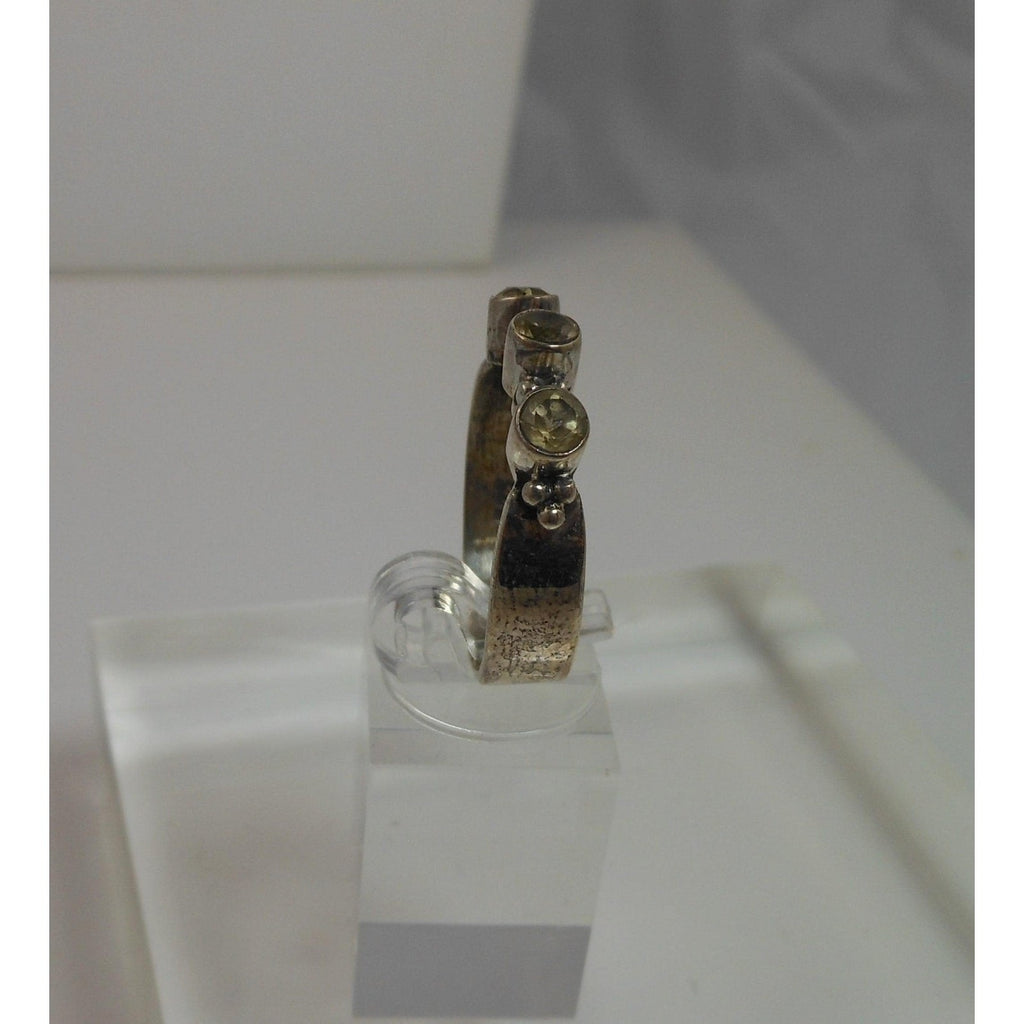 925 Sterling Silver Bali Design Ring Size 9.5 Vintage 3-Stone Balinese Style - HoneyThomas.com