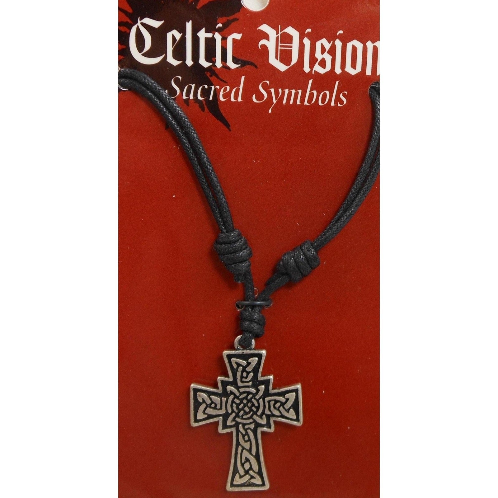 Vintage Celtic Vision Sacred Symbols Cross Necklace Pendant 24 Adjustable - HoneyThomas.com