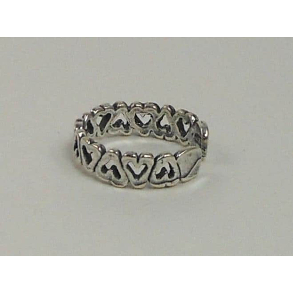 Vintage Sterling Silver Hearts Toe Ring - Handcrafted in Thailand, NOS 925 - HoneyThomas.com