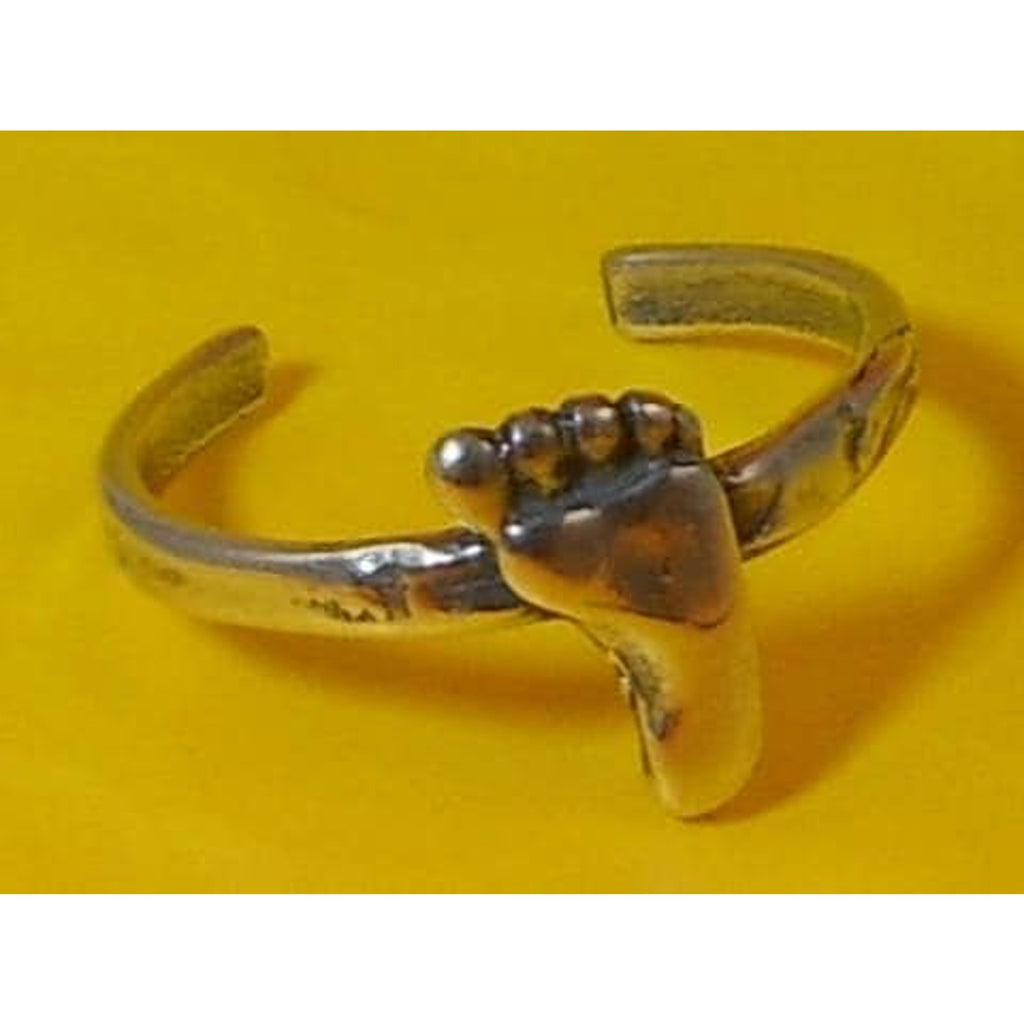 Vintage Sterling Silver Cute Bare Foot Toe Ring – Handcrafted Boho Jewelry Thai
