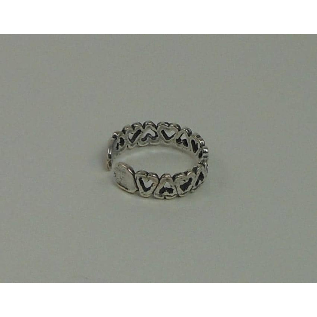 Vintage Sterling Silver Hearts Toe Ring - Handcrafted in Thailand, NOS 925