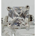 3.5 CT Vintage Princess Cut CZ Engagement Ring Silver Tone White Gold GP Size 8 - HoneyThomas.com