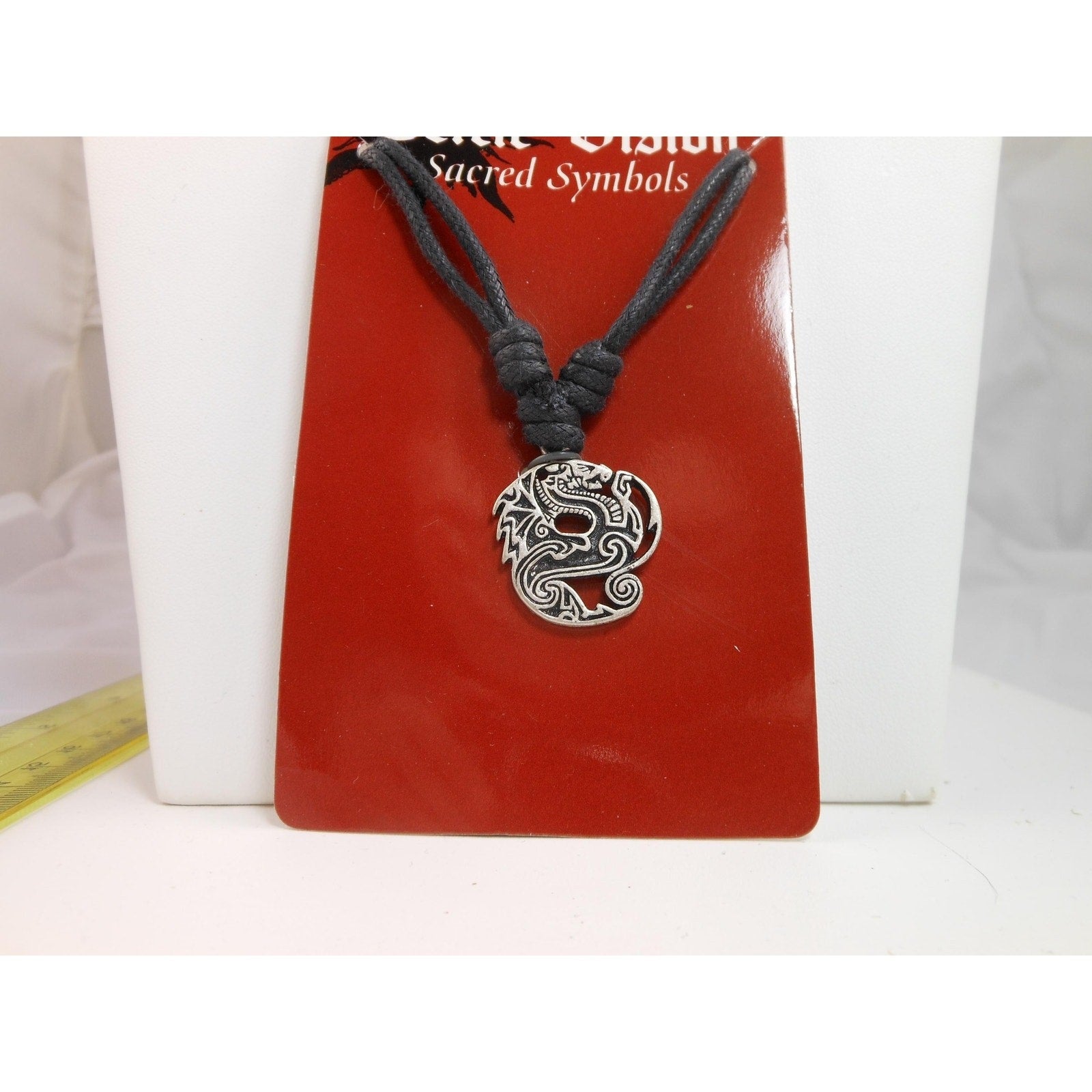 Vintage Celtic Vision Sacred Symbols Dragon Necklace Pendant 24 Adjustable Cord - HoneyThomas.com